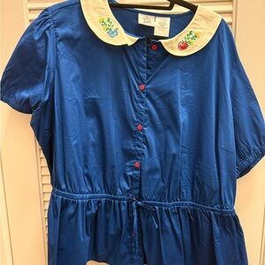 Disney Blue Blouse with Embroidered Collar (Snow White)